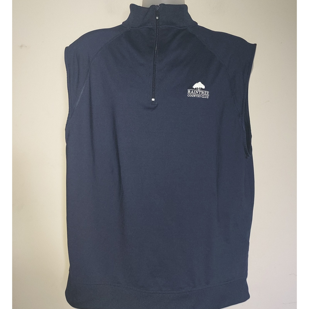 FootJoy Men's Golf Vest Large 1/4 Zip Pullover Nylon Stretch Casual Navy
